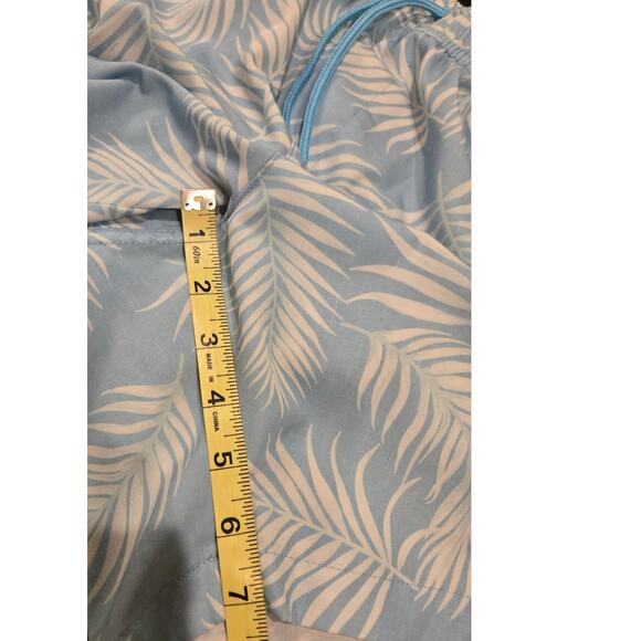 Trunks Mens Swim Shorts Blue White Tropical XL - Picture 8 of 8
